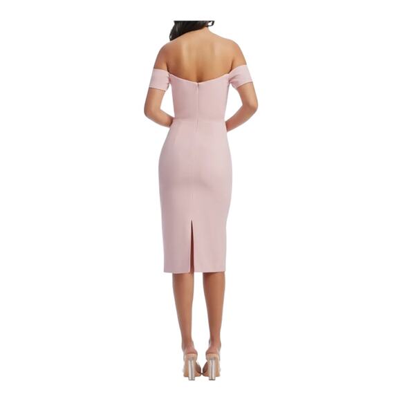 Dress the Population Bailey Bodycon Dress Pink Off Shoulder Size Medium M - Picture 7 of 7